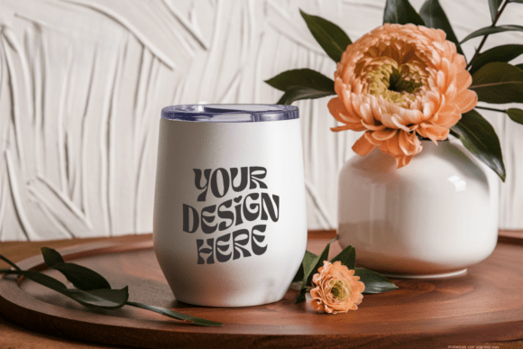Christmas Wine Tumbler Mockup 13: Product Mockups for Cozy Content