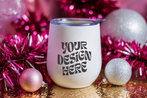 Christmas Wine Tumbler Mockup 19: Graphics & Product Mockups