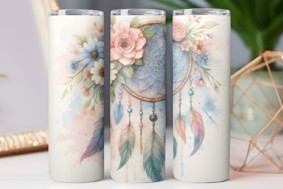 Dreamcatcher Floral Tumbler Skinny Wrap: Graphics Review