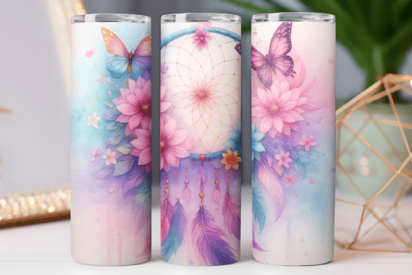 Dreamcatcher Floral Tumbler Wraps & Graphics