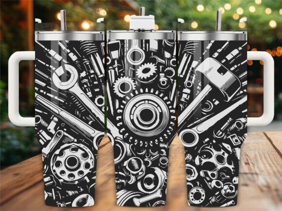 Engine Parts Graphics for Crafts Branding