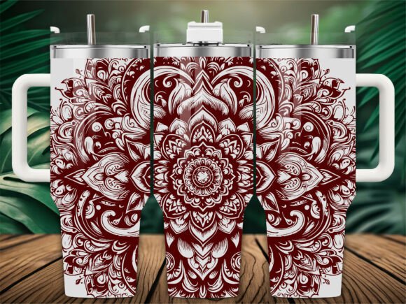 Floral Mandala Tumbler Wraps for Branding