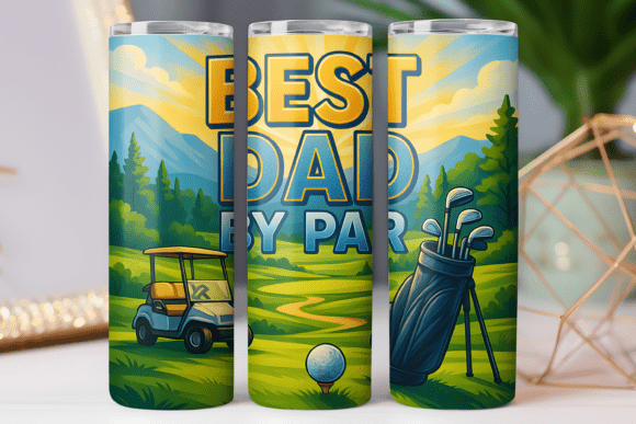 Golf Father Tumbler Wrap: Graphics for Real Tumbler Wraps