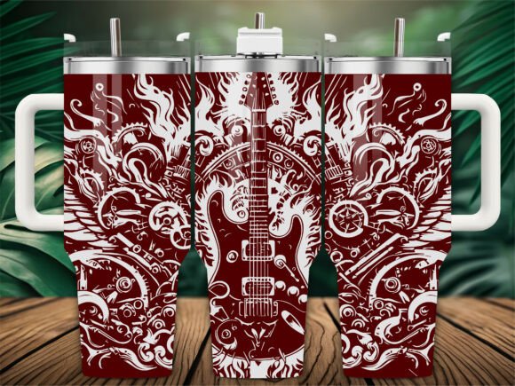 Guitar Music Tumbler Graphics for Crafts Branding