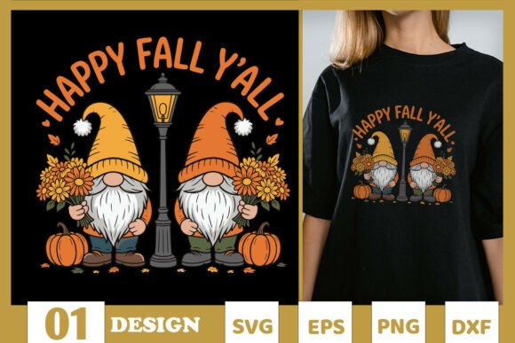 Happy Fall Y’all Gnome: Graphics for Crafts