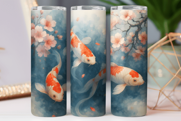 Japan Koi Fish Tumbler Design Graphics Review