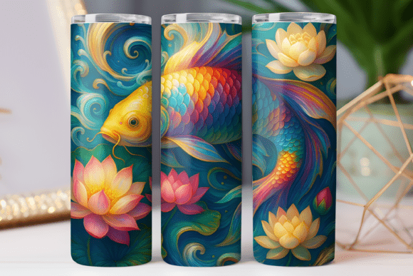 Japan Koi Fish Tumbler Wraps Graphics Art