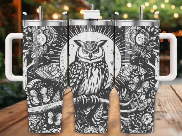 Moon Owl Branch Graphics for Crafts