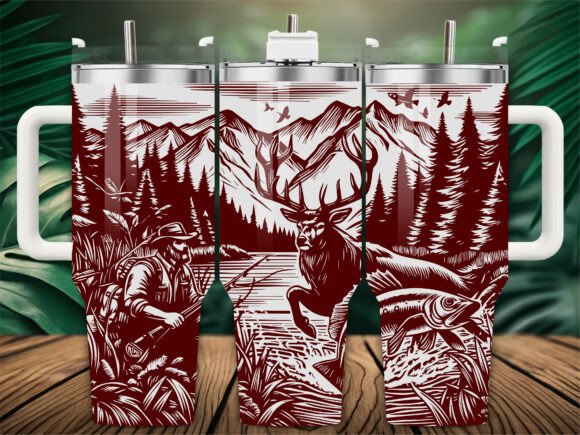 Mountain Hinting Laser Engraving Tumbler Graphics & Wraps