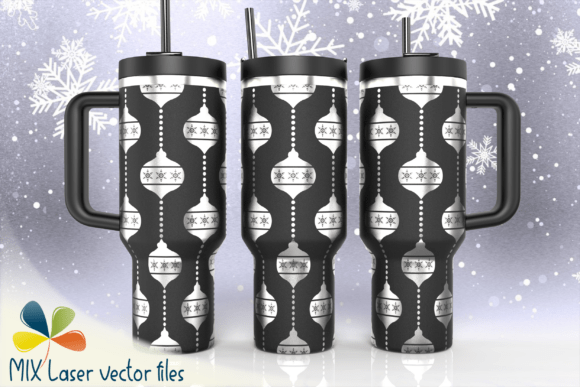 Ornaments and Garland Wrap SVG for Tumbler Wraps Graphics