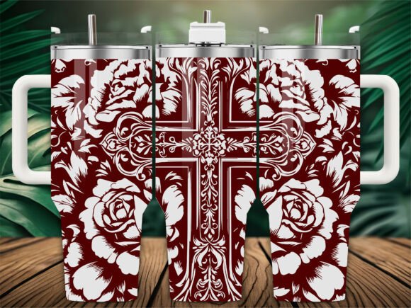 Roses Cross Tumbler Wraps Graphics Review