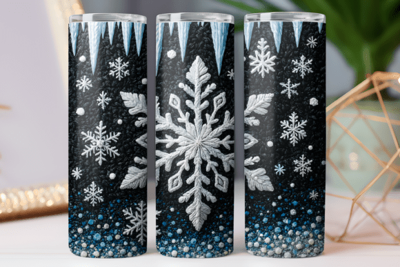Snowflake Tumbler Wrap Art: Graphics & Tumbler Wraps