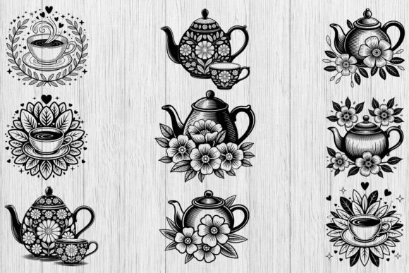 TEAPOT SVG Bundle Graphics for Crafts Branding