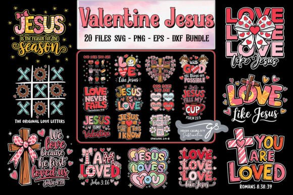 Valentine Jesus SVG Bundle: Faith-Based Graphics for Crafts