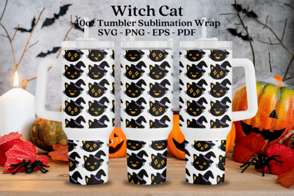 Witch Cat Halloween Graphics & Crafts Tumbler Wrap Review